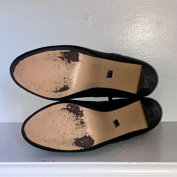 BCBGMaxAzria Henley Black Leather Heeled Platform Boots sz.8.5 - Picture 6 of 9